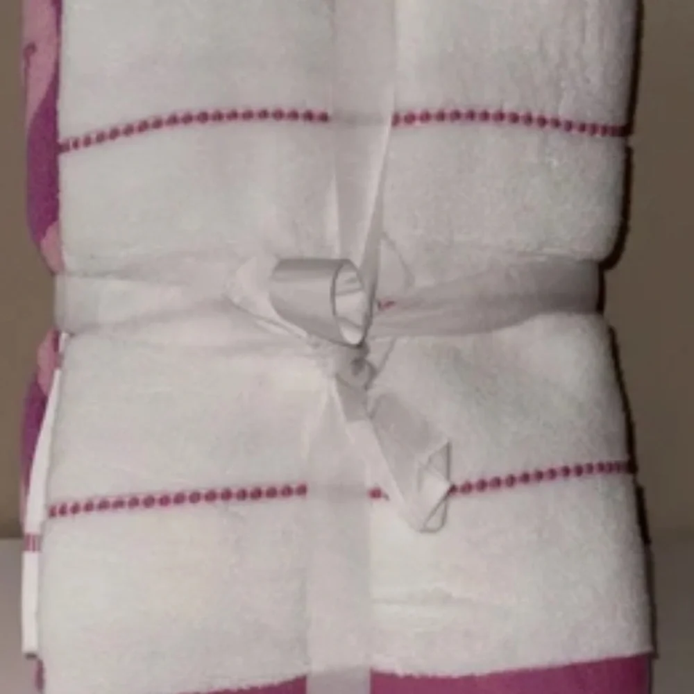 Kapoor Home Pink & White Smiley Faces Bath Towel 6 Piece Set